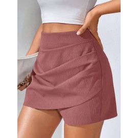 Stylish Ruched High Waist Skort - Flattering, Flowy, and Comfortable Design for Spring and Summer - Elegant Women's Clothing for Outdoor Activities