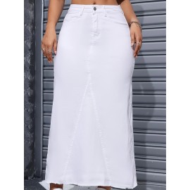 Fashion Comfy Long Denim Skirt, Versatile & Stylish Long Skirt For Every Day, Women's Clothing