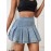 Pleated Denim Skirt - Elegant Pleats, High-Rise Design, Mini Length, Premium Denim, Light Washed Blue - Designed for Women, Part of Denim Jeans & Clothing Collection